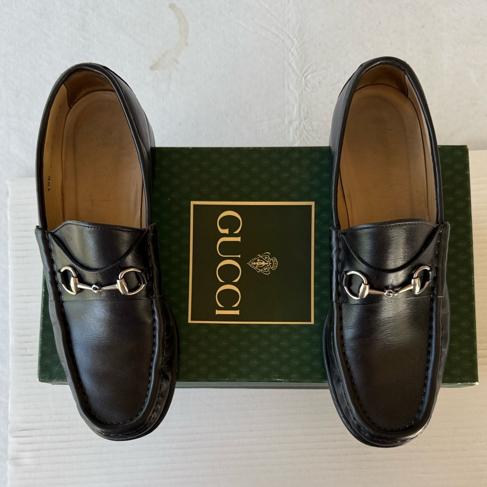 GUCCI women black loafers with silver hardware size. Size 38 - Picture 7 of 8